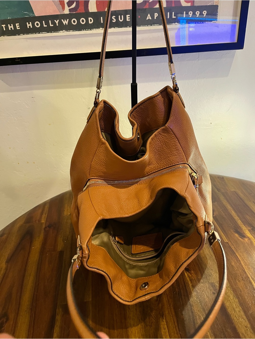 Coach Eddie Leather Hobo Bag in Cognac Brown - Picture 9 of 9